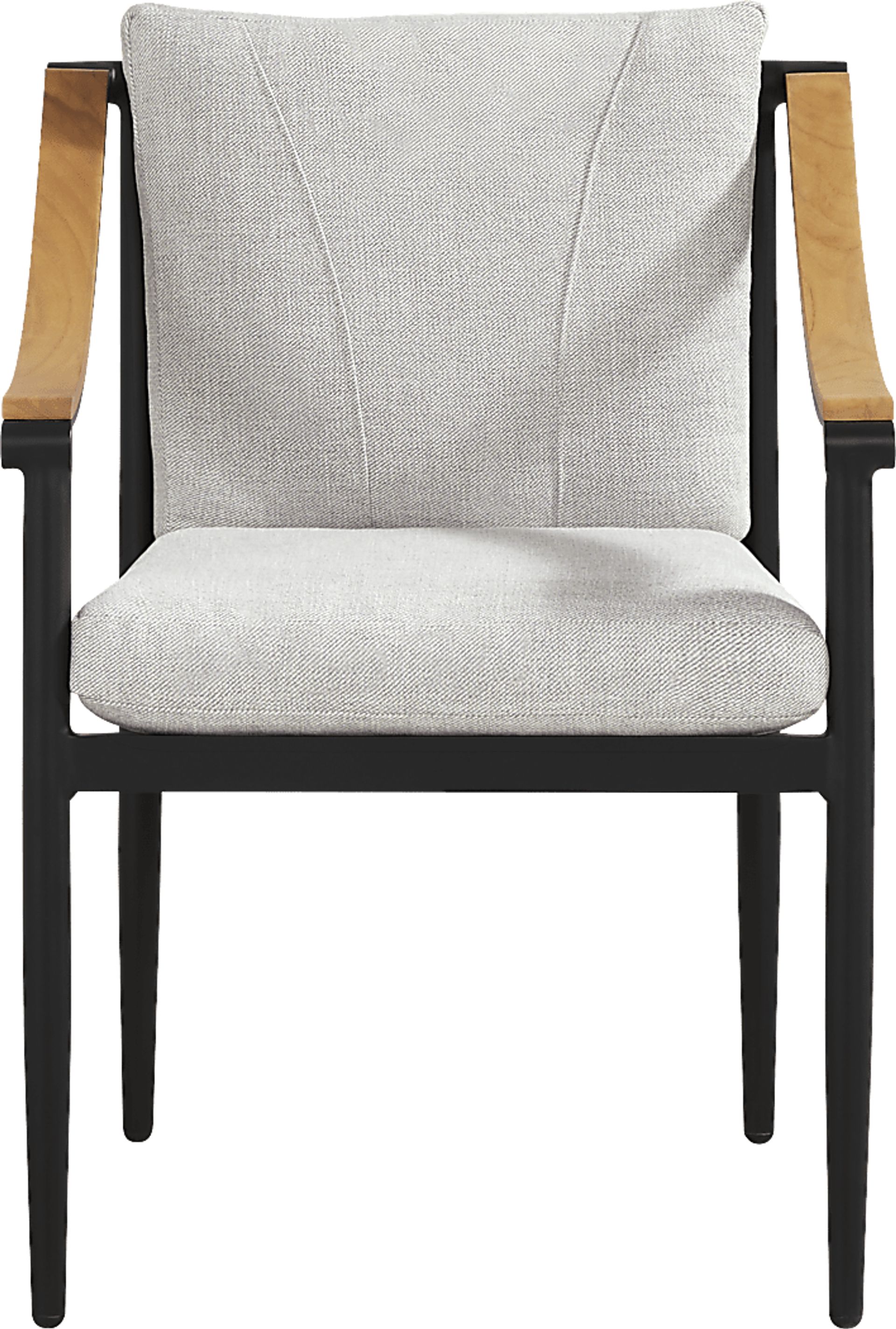 Harlowe Black Outdoor Arm Chair with Dove Cushions - Image 3