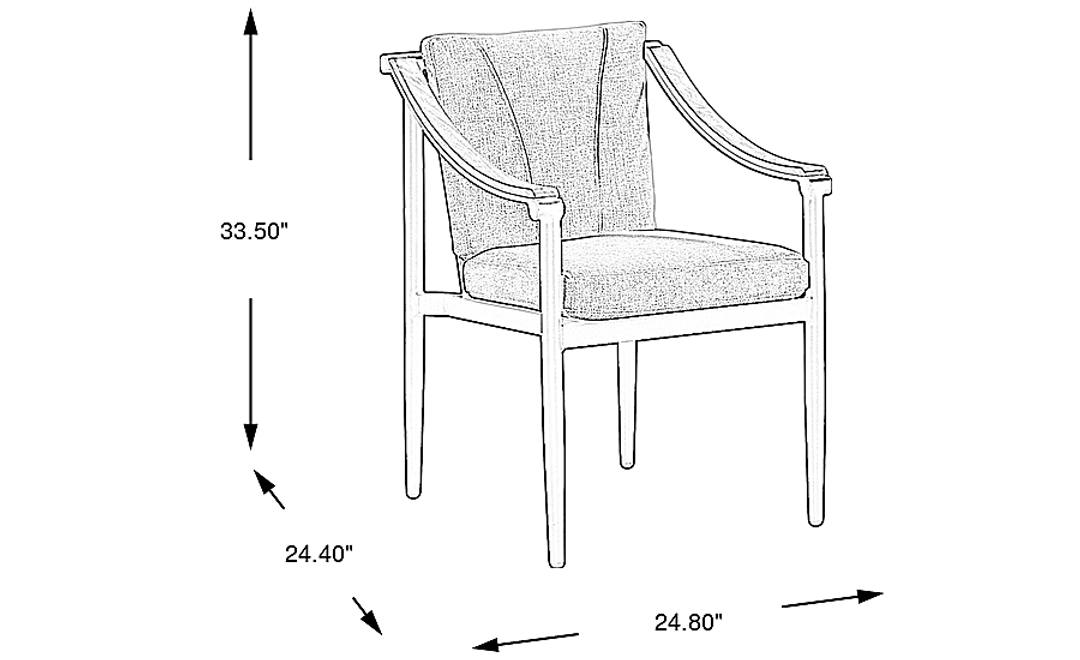 Harlowe Black Outdoor Arm Chair with Dove Cushions