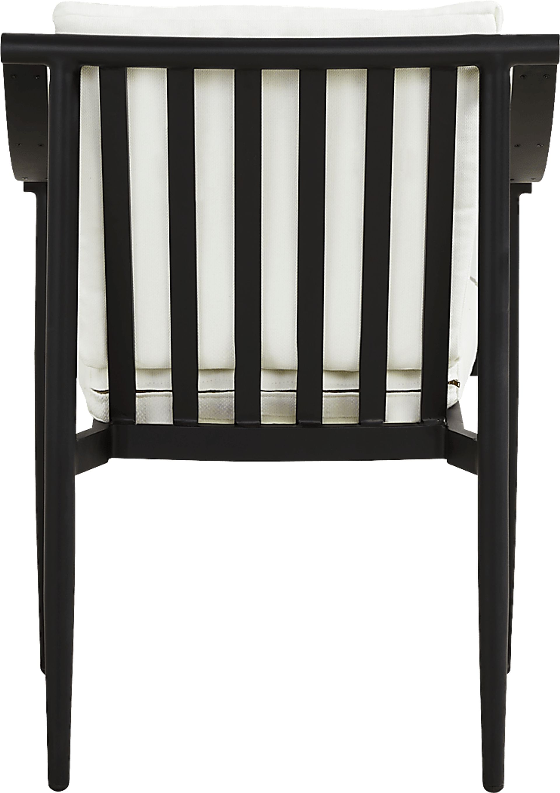 Harlowe Black 7 Pc Outdoor Rectangle Dining Set with White Cushions - Image 5