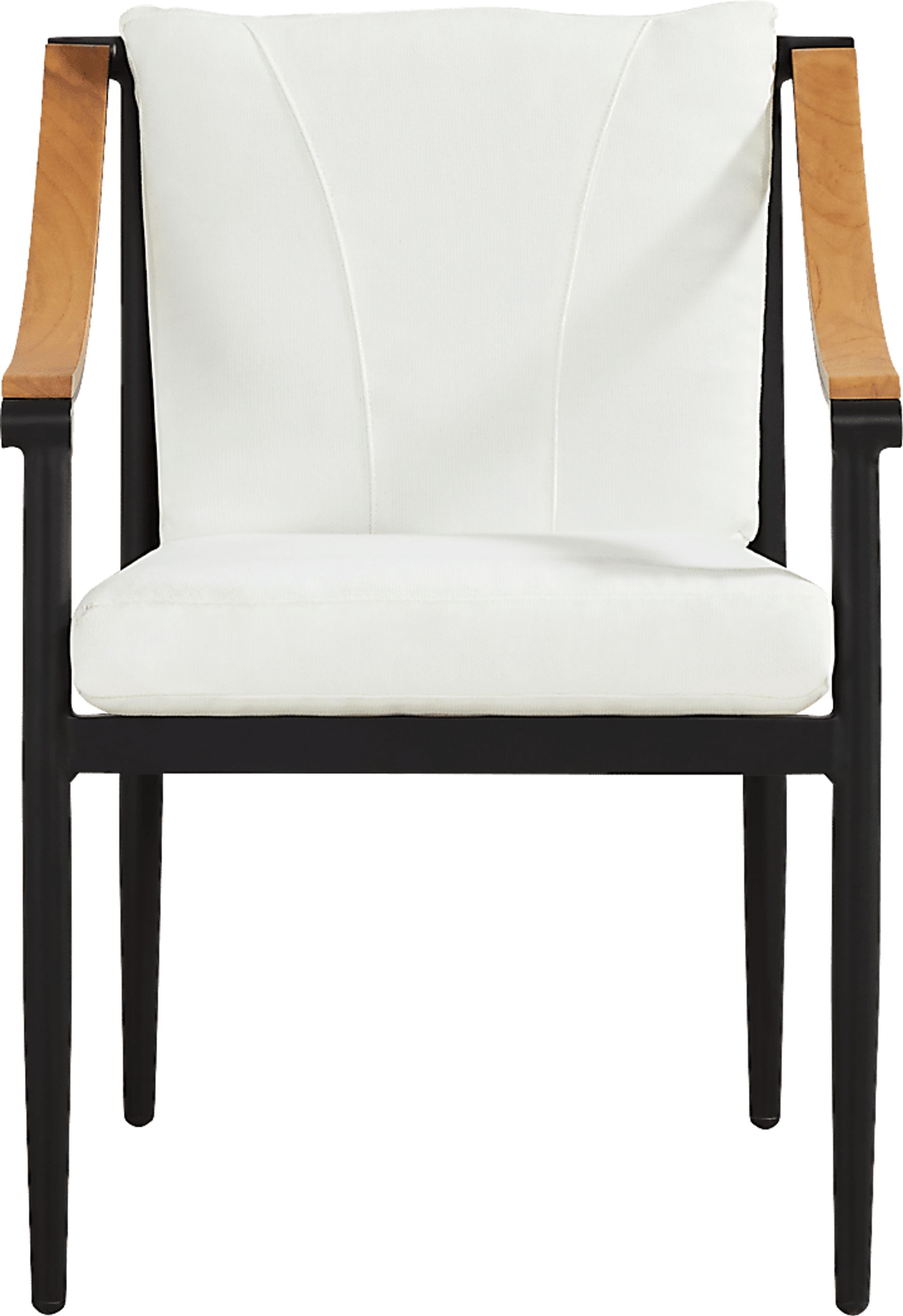 Harlowe Black 5 Pc Outdoor Square Dining Set with White Cushions - Image 5