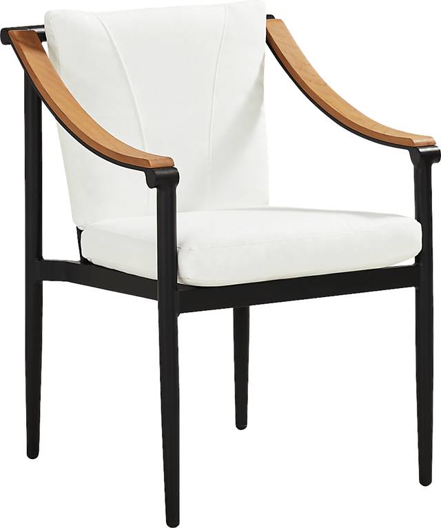 Harlowe Black 5 Pc Outdoor Square Dining Set with White Cushions - Thumbnail - Image 4