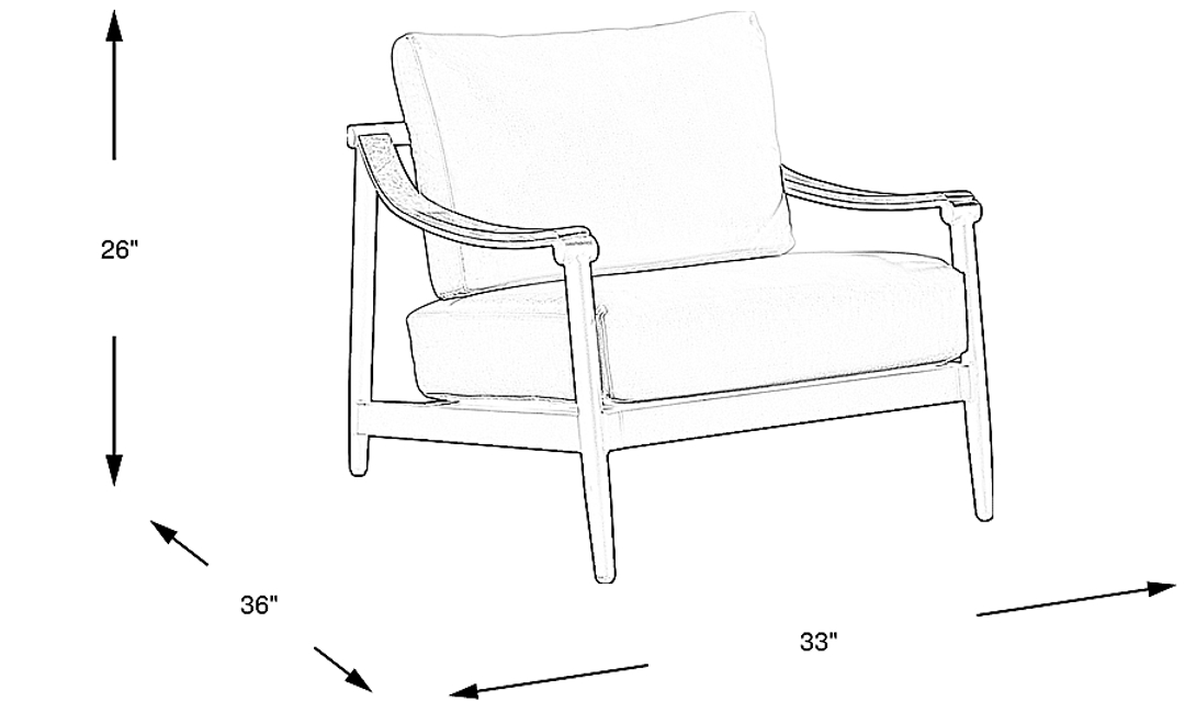 Harlowe Black Outdoor Club Chair with Dove Cushions