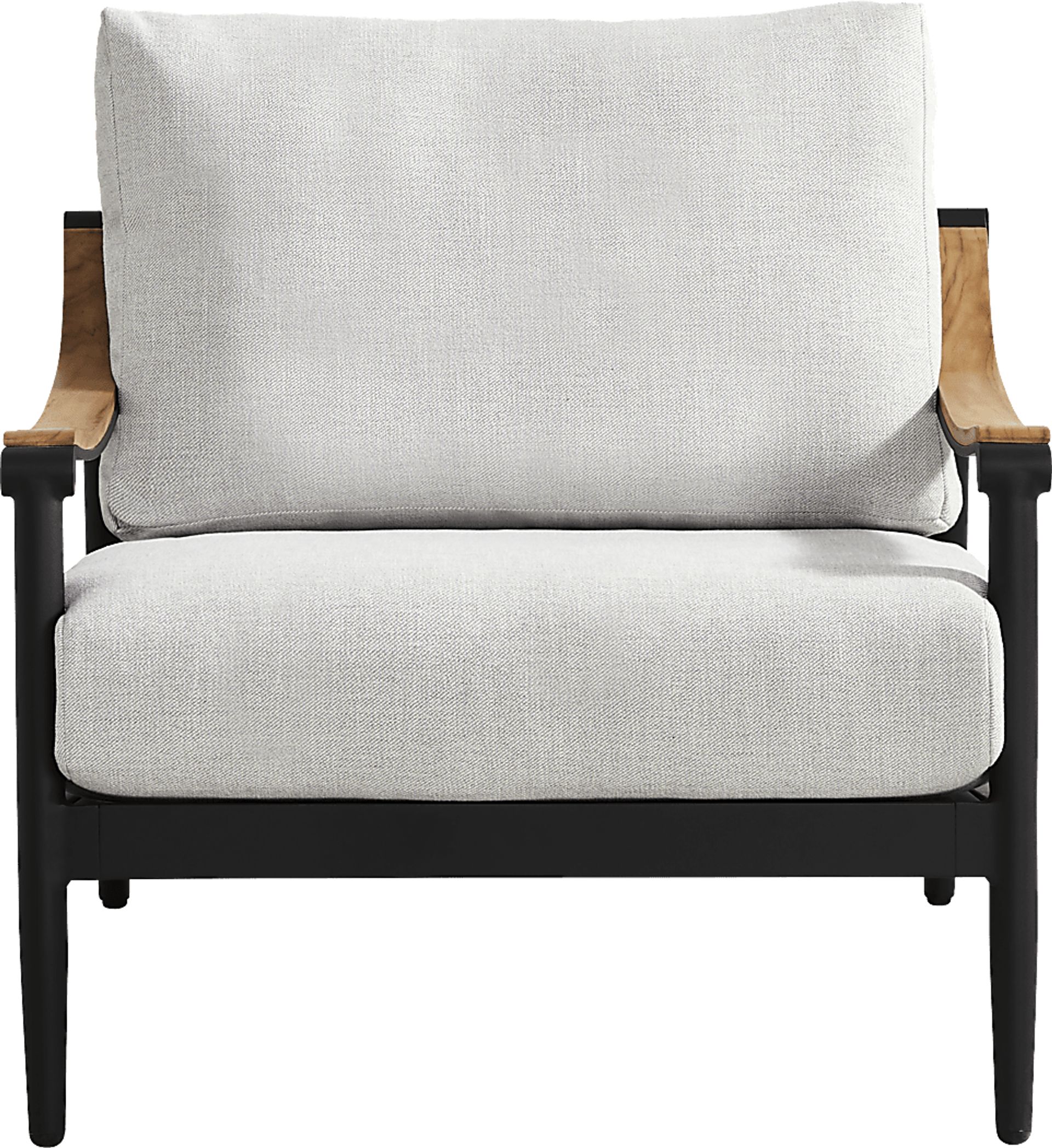 Harlowe Black 5 Pc Outdoor Seating Set with Dove Cushions - Image 5