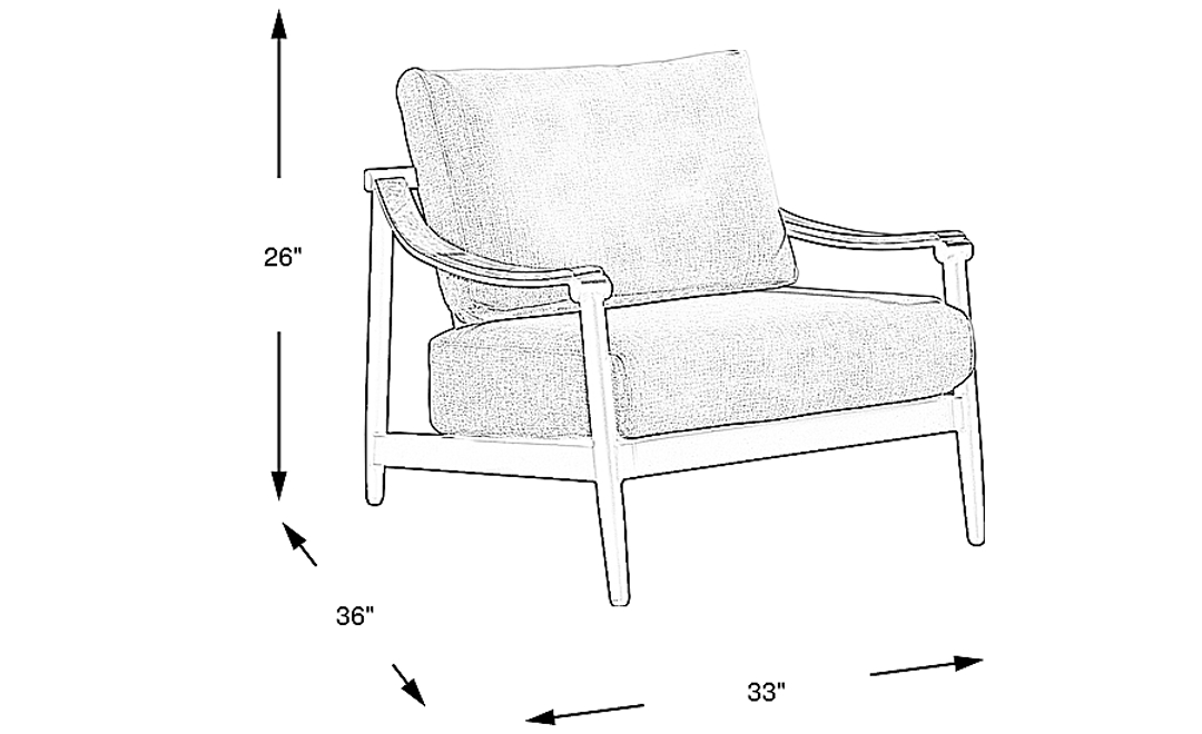 Harlowe Black Outdoor Club Chair with Dove Cushions