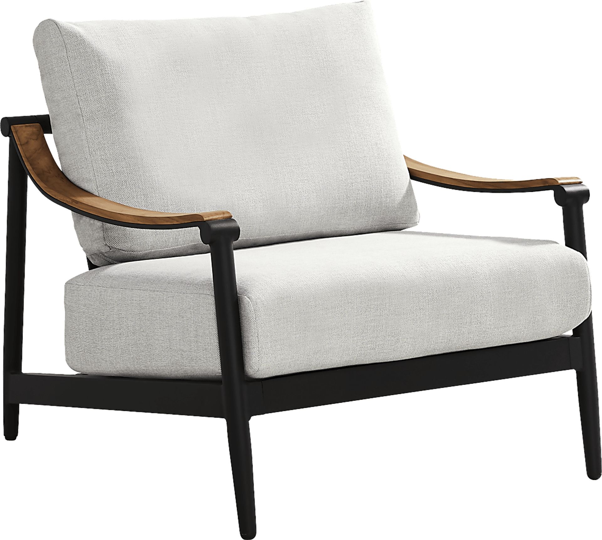 Harlowe Black 5 Pc Outdoor Seating Set with Dove Cushions - Image 4