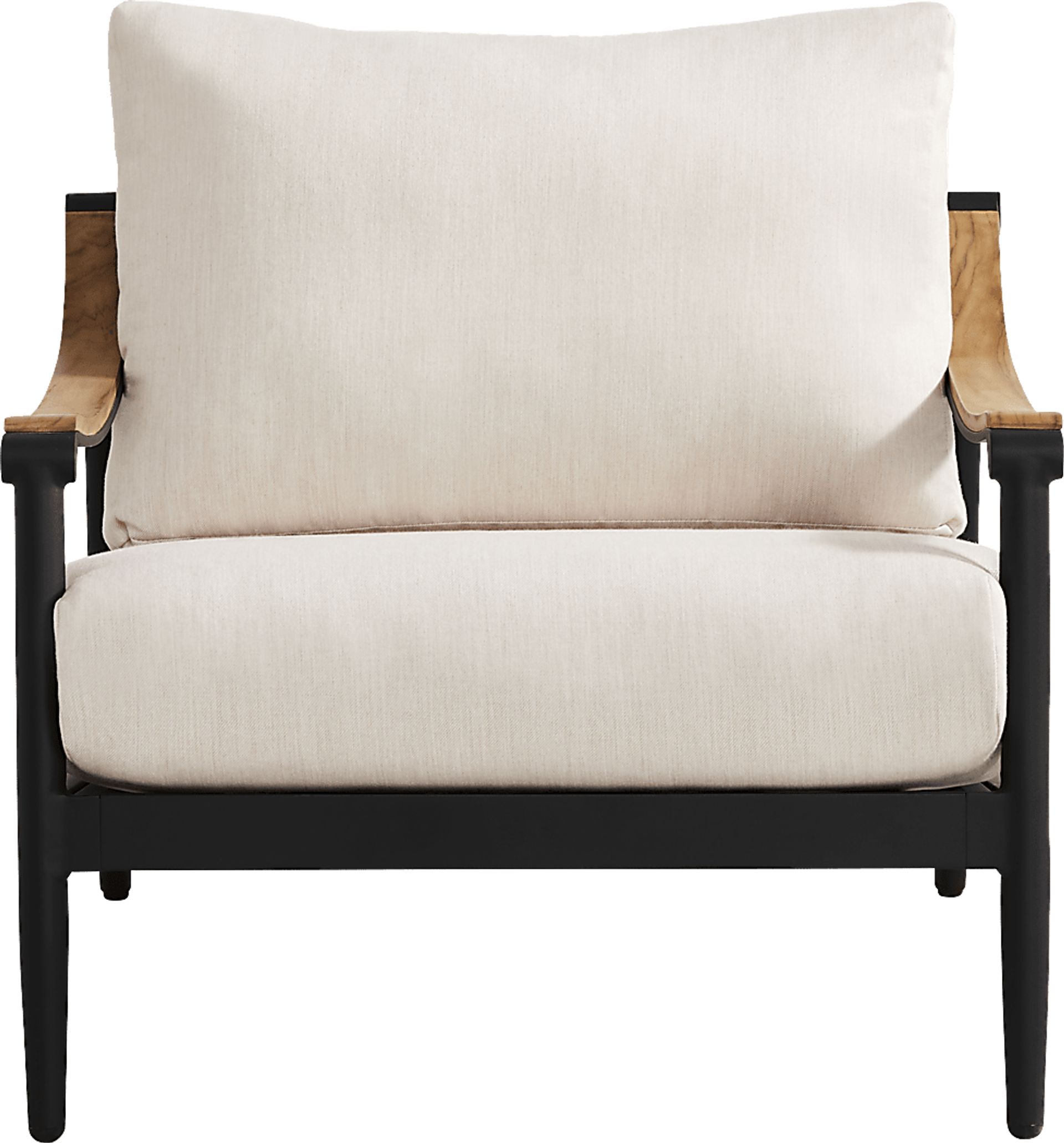 Harlowe Black 5 Pc Outdoor Seating Set with Flax Cushions - Image 6