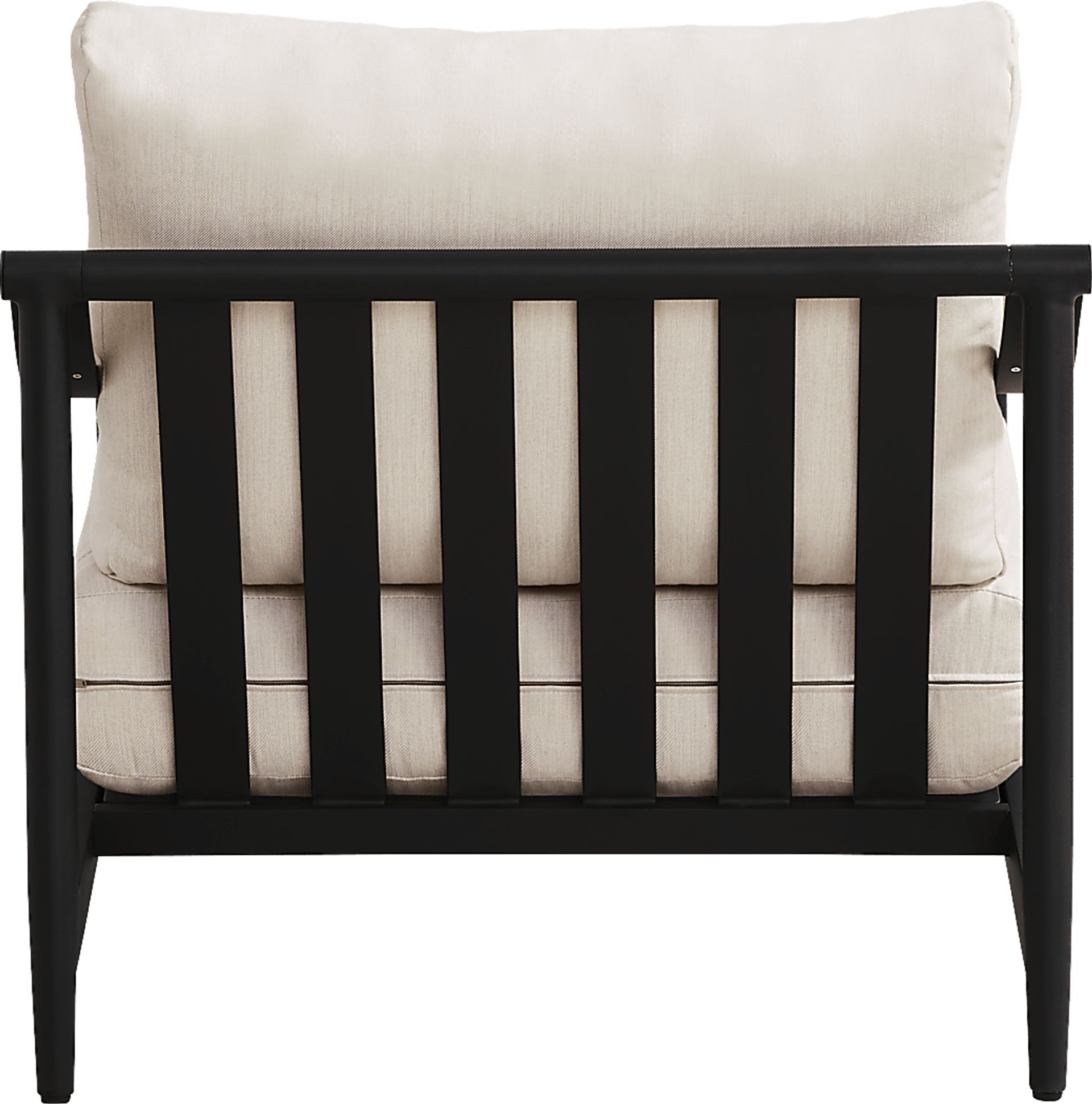 Harlowe Black 5 Pc Outdoor Seating Set with Flax Cushions - Image 7
