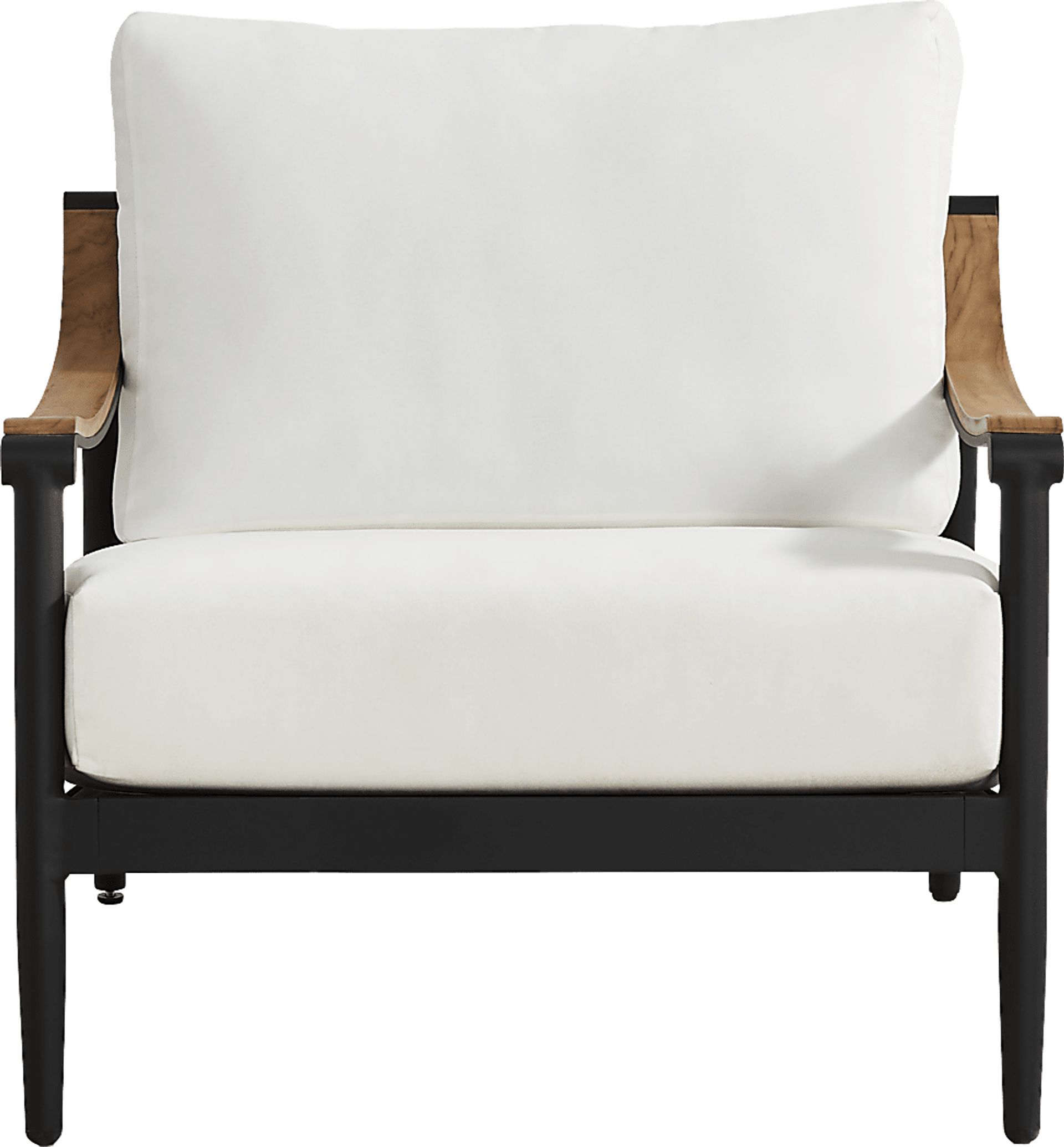 Harlowe Black 3 Pc Outdoor Seating Set with White Cushions - Image 5