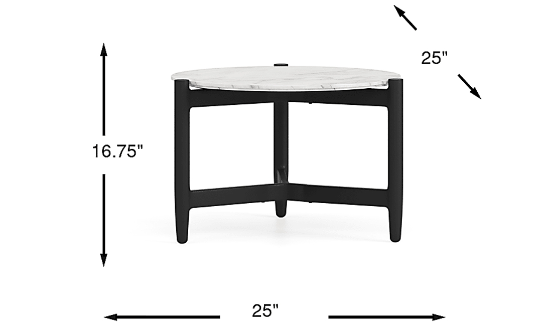 Harlowe Black Small Nesting Outdoor Cocktail Table