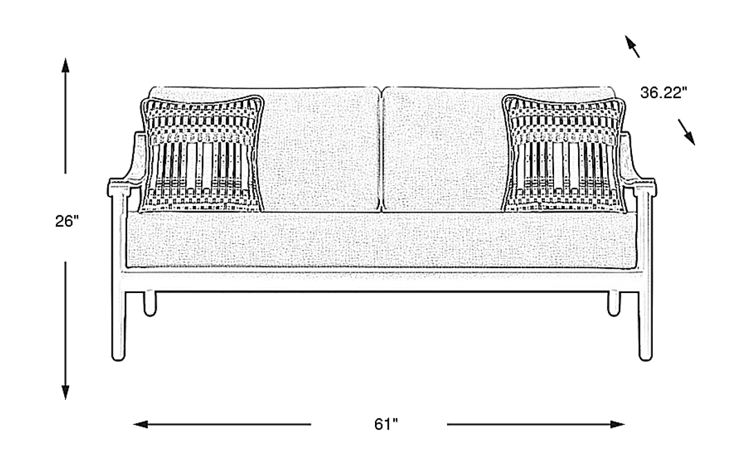 Harlowe Black Outdoor Loveseat with Dove Cushions