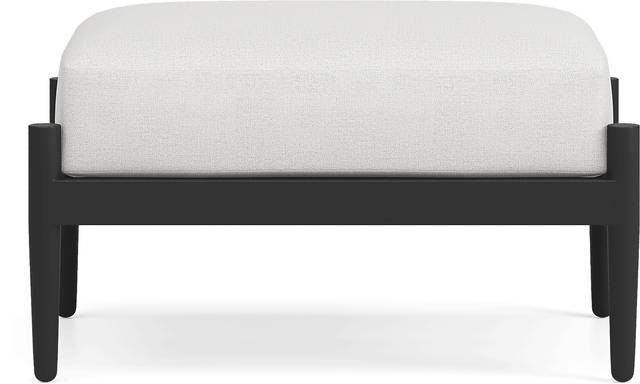 Harlowe Black Outdoor Ottoman with Dove Cushion - Thumbnail - Image 2