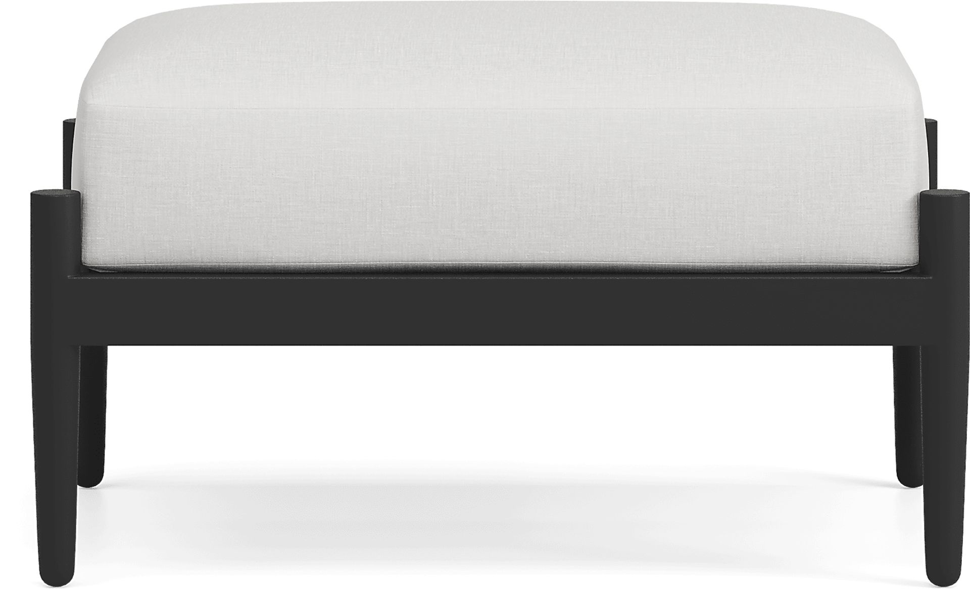 Harlowe Black Outdoor Ottoman with White Cushion - Image 2
