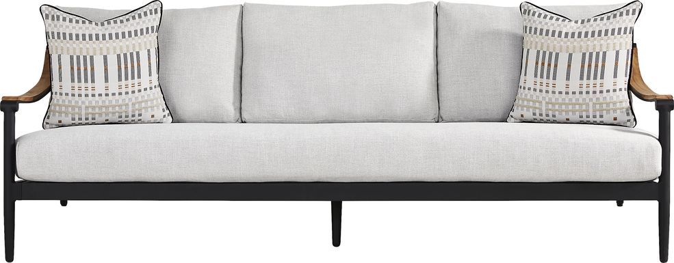 Harlowe Black Outdoor Sofa with Dove Cushions