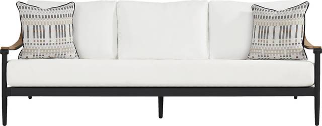 Harlowe Black 5 Pc Outdoor Seating Set with White Cushions - Thumbnail - Image 2