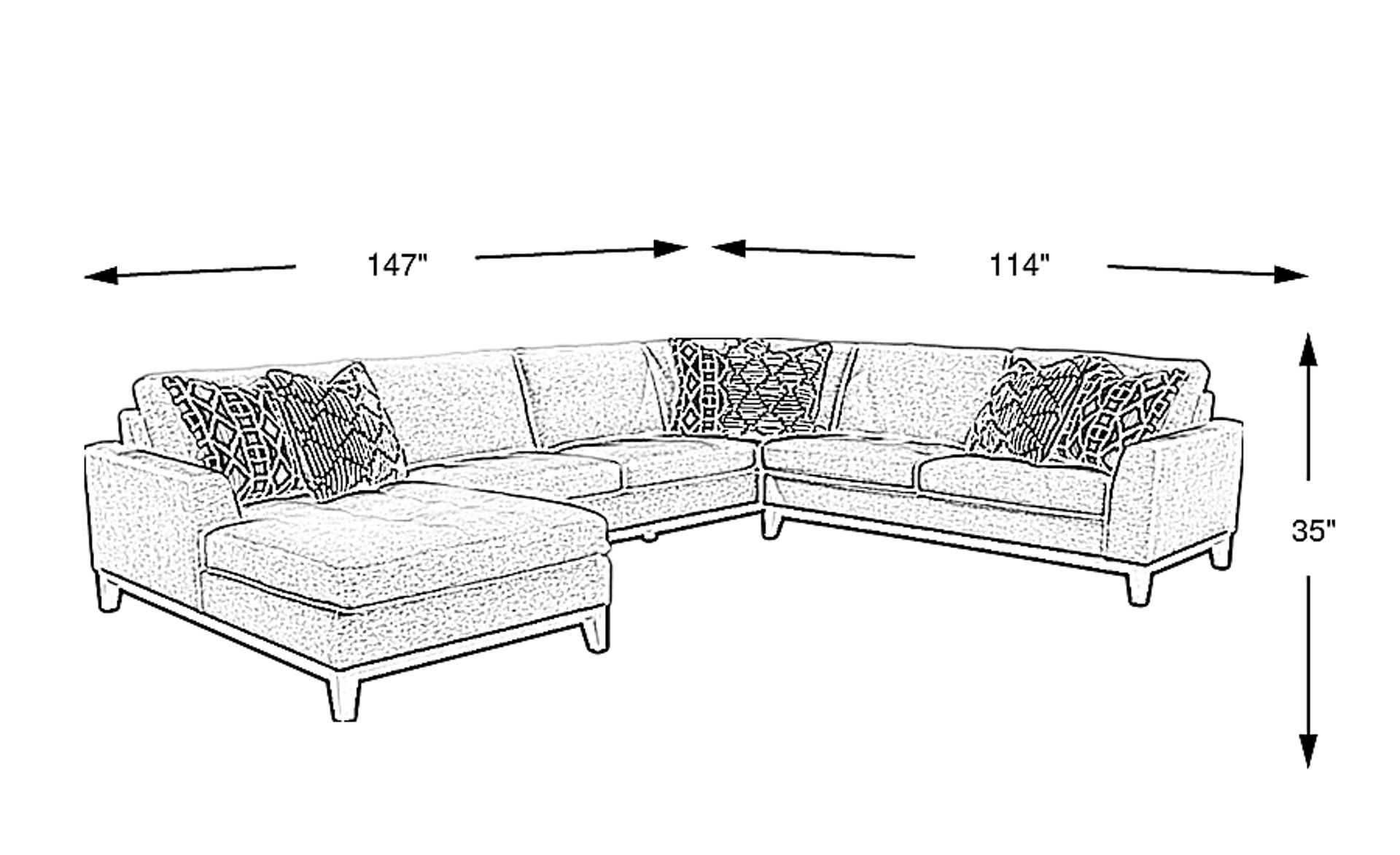 Dimension Image. Please refer to the Dimension Tab on this page for dimension details.