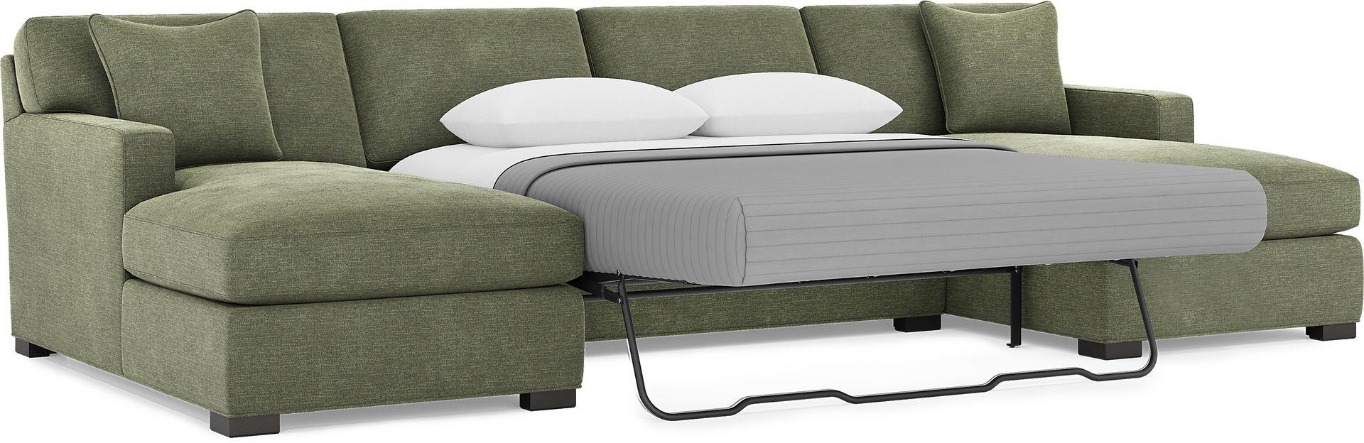 Harmonie Avocado 3 Pc Gel Foam Sleeper Sectional - Image 3