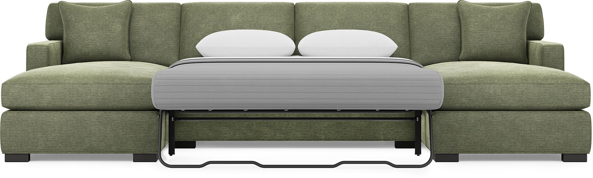 Harmonie Avocado 3 Pc Gel Foam Sleeper Sectional - Image 5