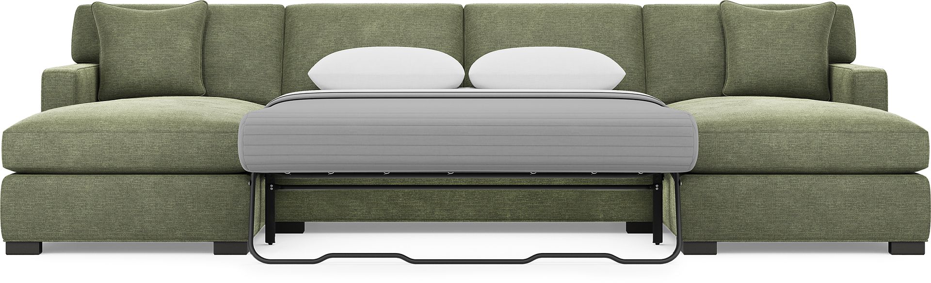 Harmonie Avocado 3 Pc Gel Foam Sleeper Sectional - Image 6