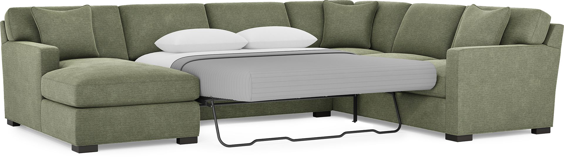 Harmonie Avocado 3 Pc Gel Foam Sleeper Sectional - Image 3