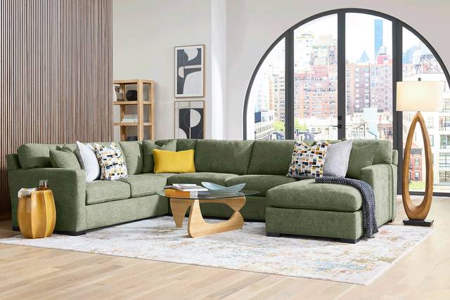 Harmonie Avocado 3 Pc Gel Foam Sleeper Sectional - Thumbnail - Image 1