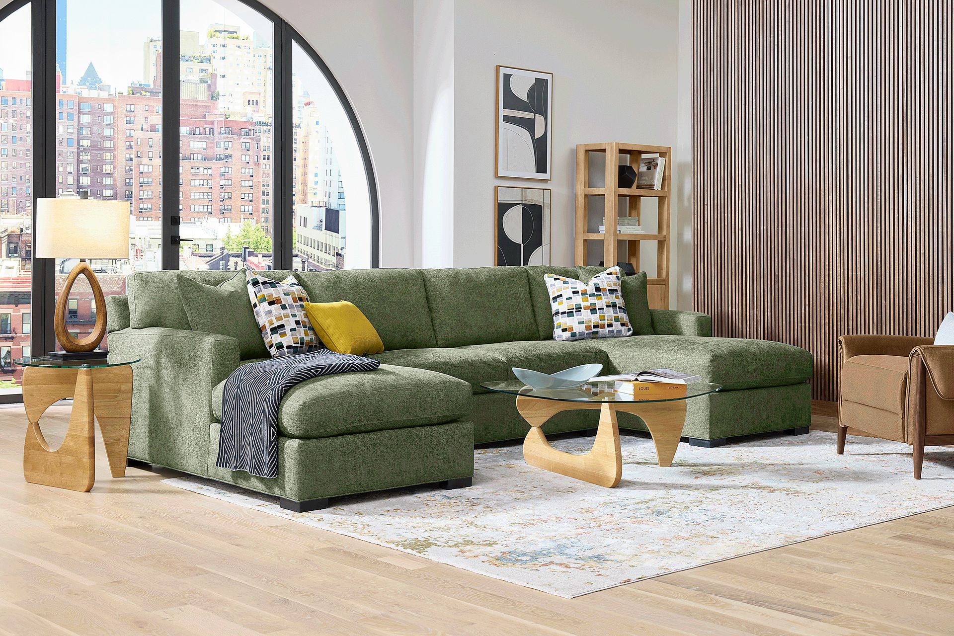 Harmonie Avocado 3 Pc Sleeper Sectional - Image 2