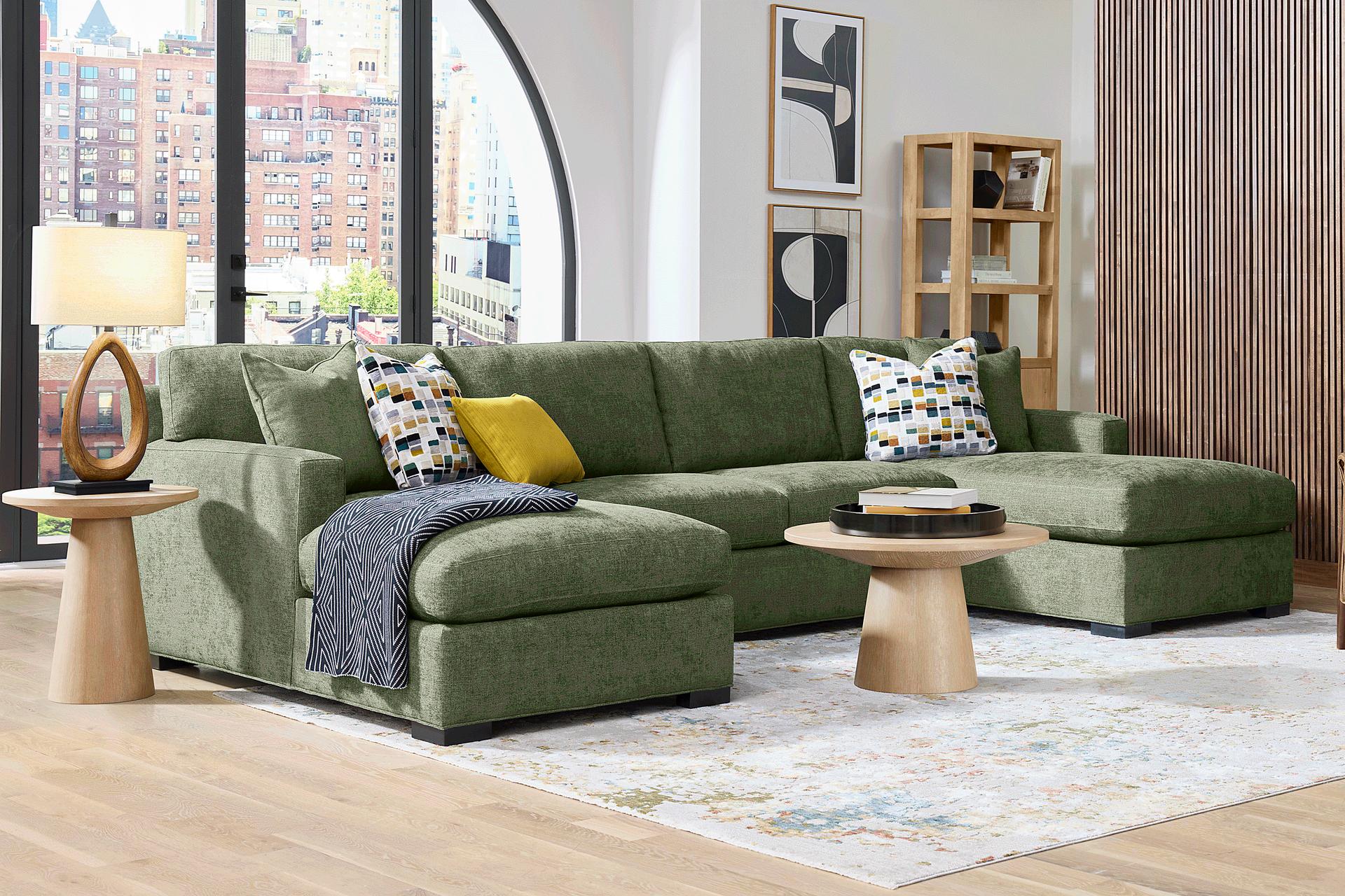 Harmonie Avocado 3 Pc Sleeper Sectional