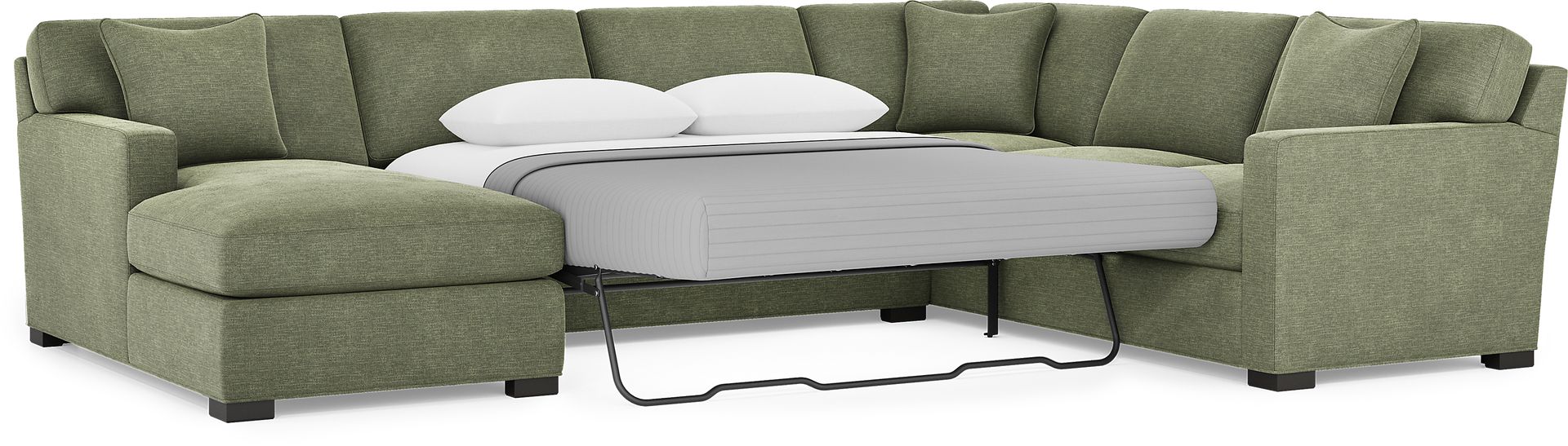 Harmonie Avocado 3 Pc Sleeper Sectional - Image 3