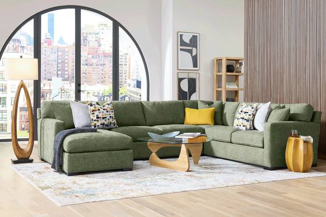 Harmonie Avocado 3 Pc Sleeper Sectional - Thumbnail - Image 1