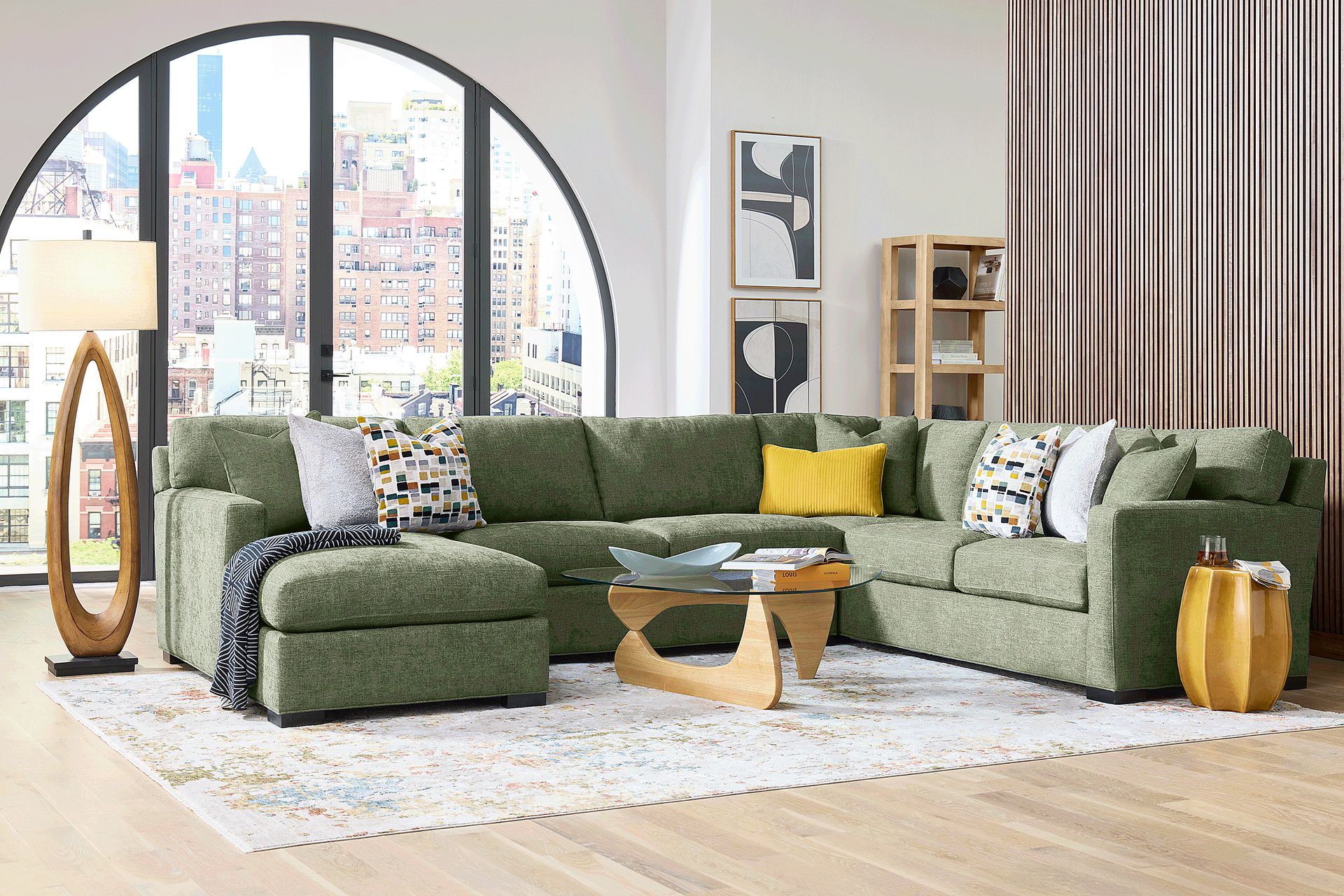 Harmonie Avocado 3 Pc Sleeper Sectional - Image 1