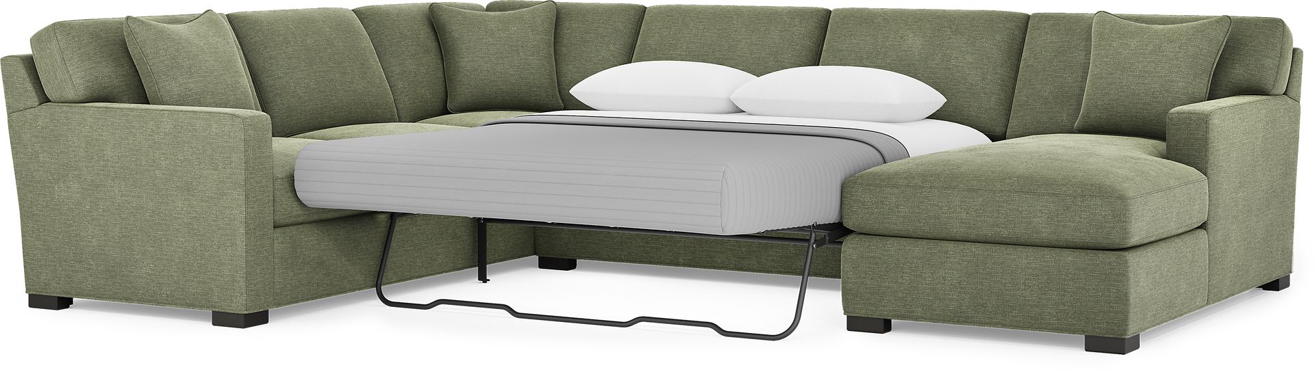 Harmonie Avocado 3 Pc Sleeper Sectional - Image 3