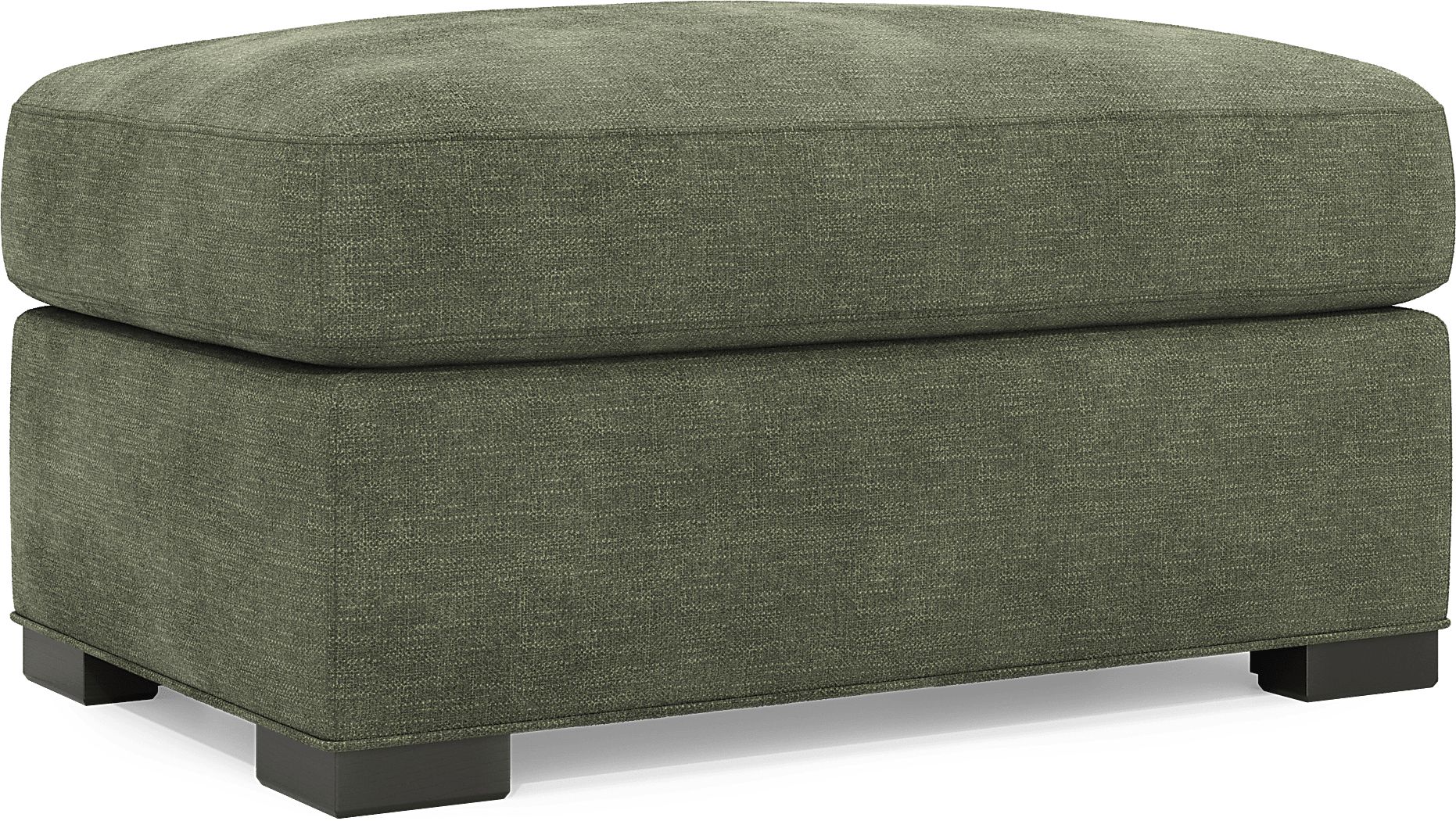 Cindy Crawford Harmonie Avocado Green Chenille Fabric Ottoman