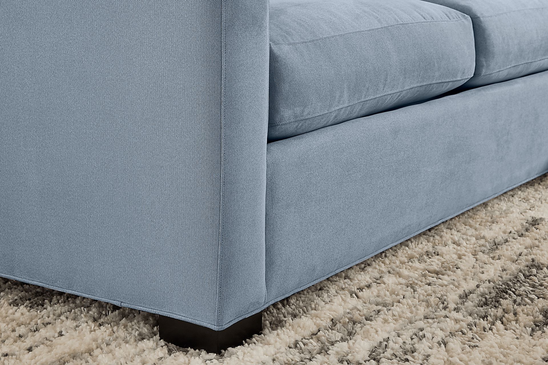 Harmonie Blue 3 Pc Gel Foam Sleeper Sectional - Image 5