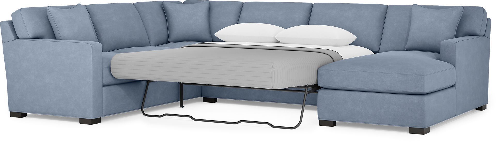 Harmonie Blue 3 Pc Gel Foam Sleeper Sectional - Image 3