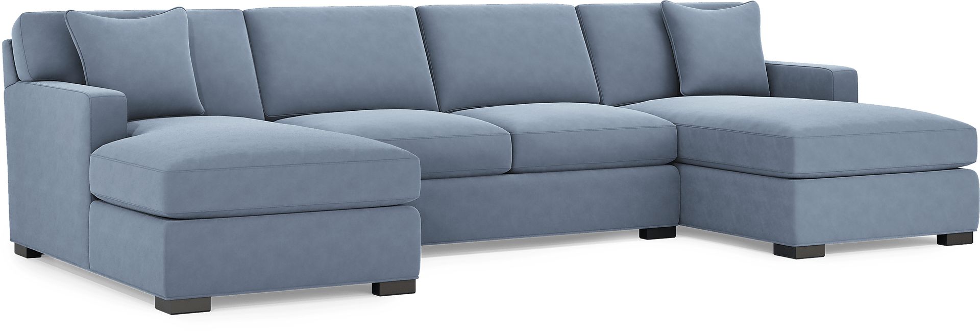 Harmonie Blue 3 Pc Sleeper Sectional - Image 1
