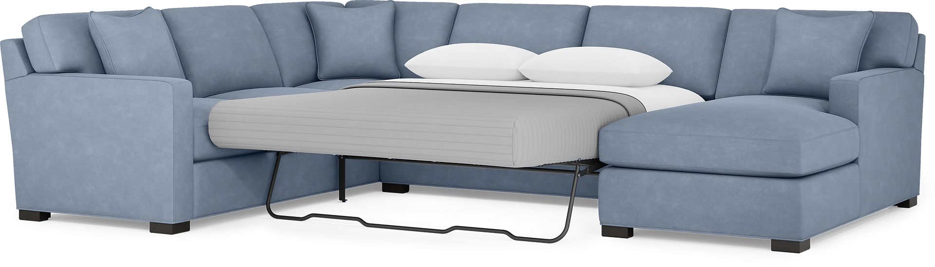 Harmonie Blue 3 Pc Sleeper Sectional - Image 4