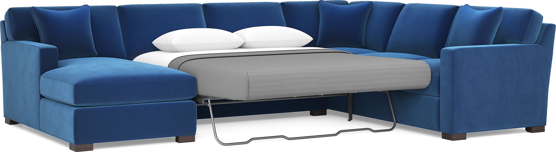 Harmonie Cobalt 3 Pc Gel Foam Sleeper Sectional - Image 5