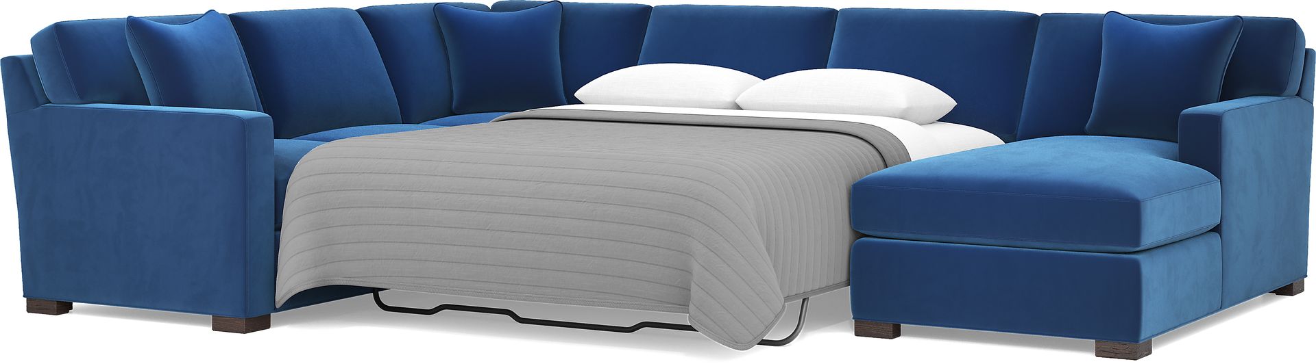 Harmonie Cobalt 3 Pc Gel Foam Sleeper Sectional - Image 3