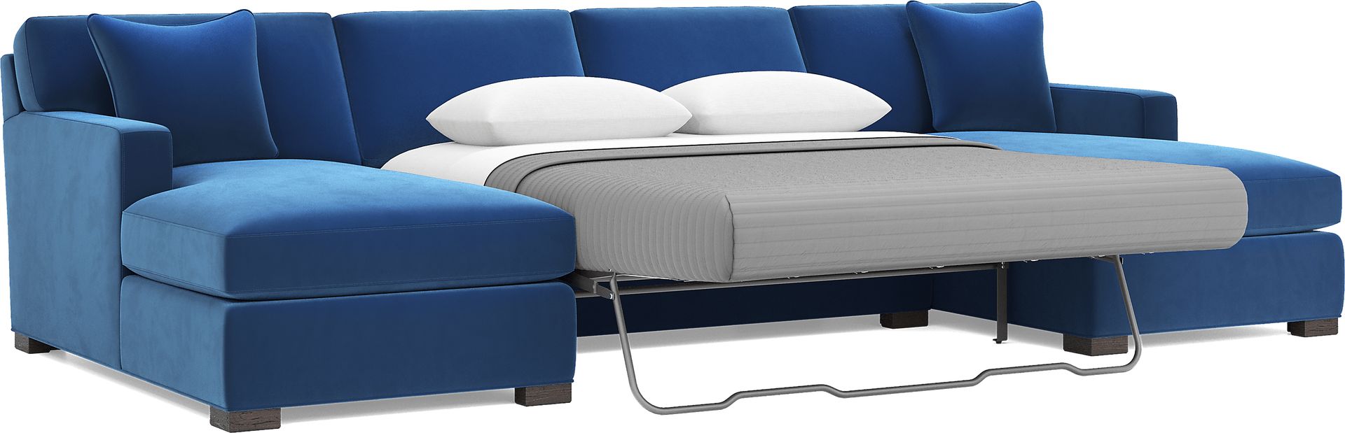 Harmonie Cobalt 3 PC Gel Foam Sleeper Sectional - Image 4