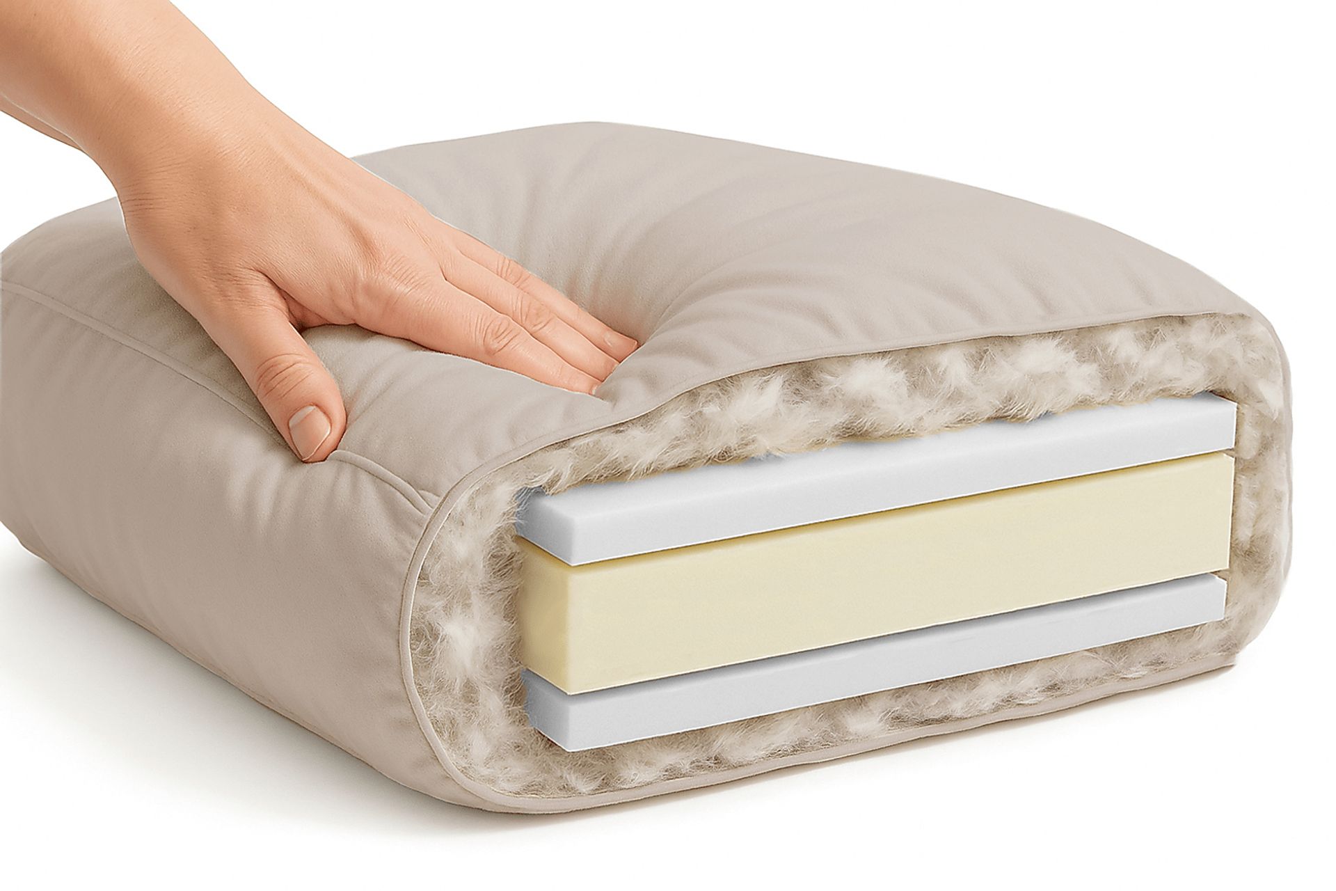 Harmonie Dove 3 Pc Gel Foam Sleeper Sectional - Image 7