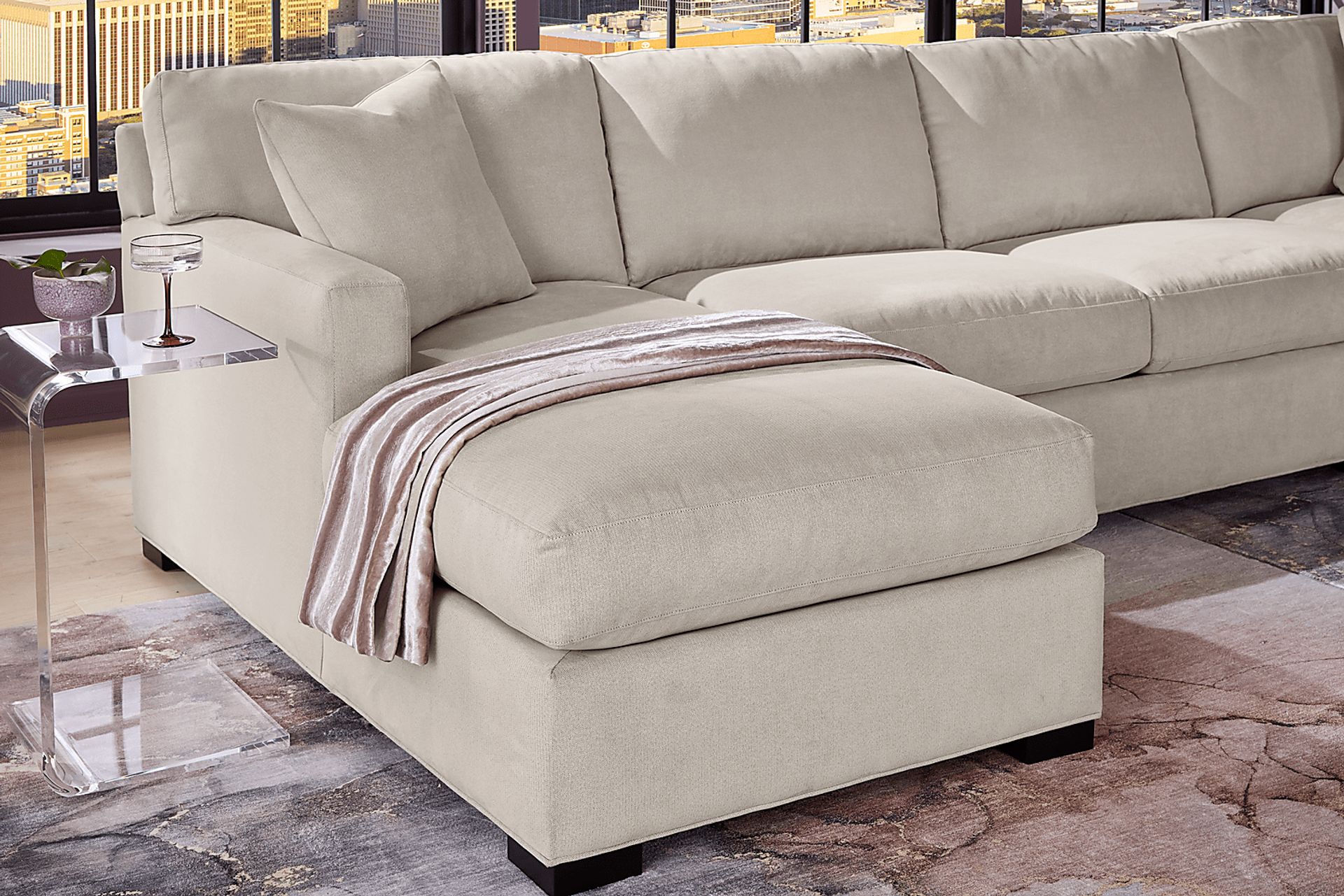 Harmonie Dove 3 Pc Gel Foam Sleeper Sectional - Image 7