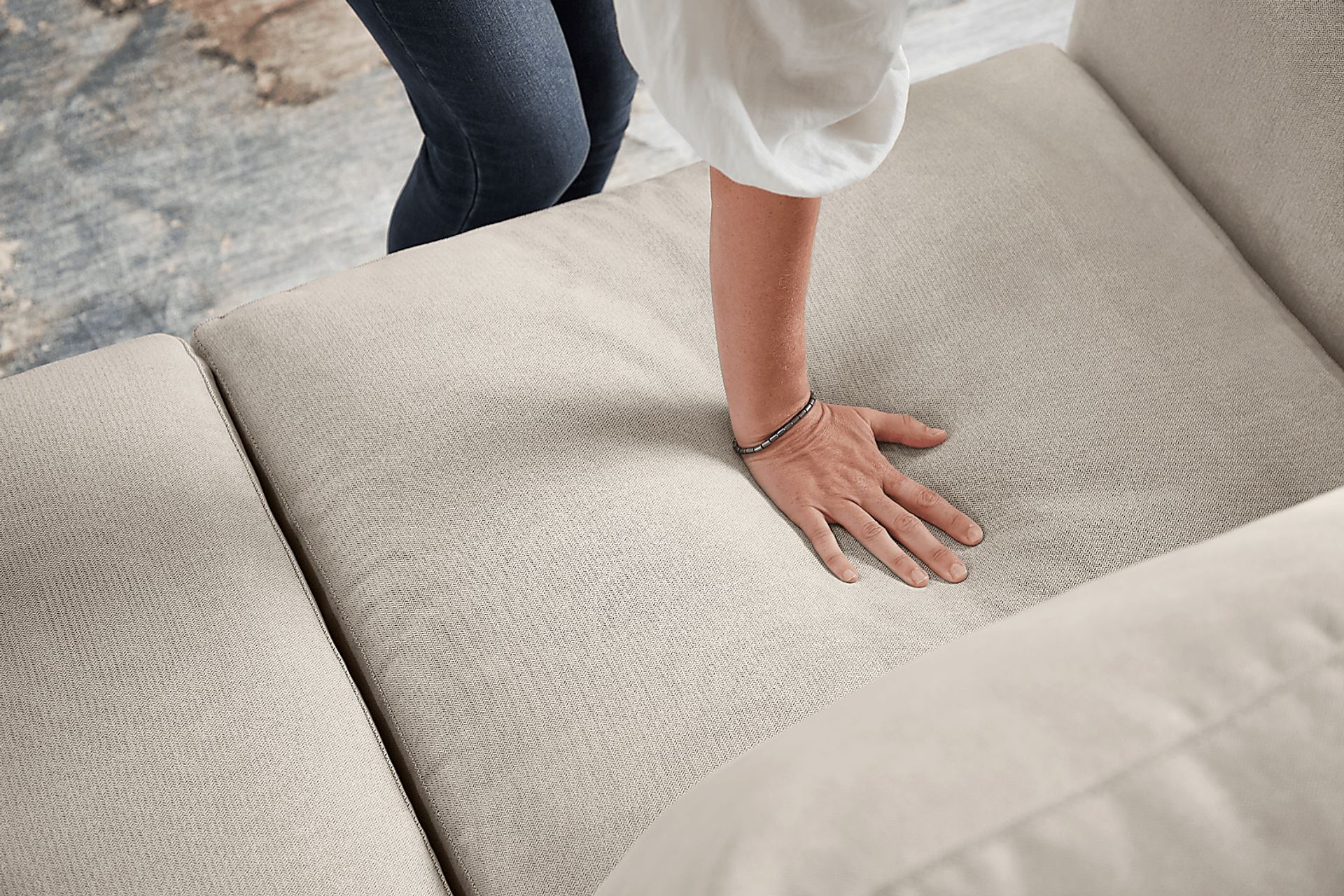 Harmonie Dove 3 Pc Gel Foam Sleeper Sectional - Image 9
