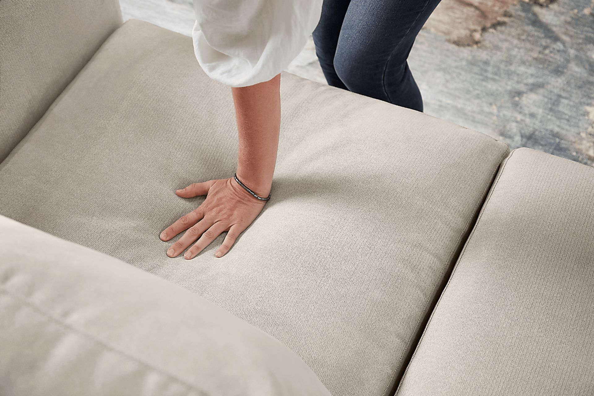 Harmonie Dove 3 Pc Gel Foam Sleeper Sectional - Image 15