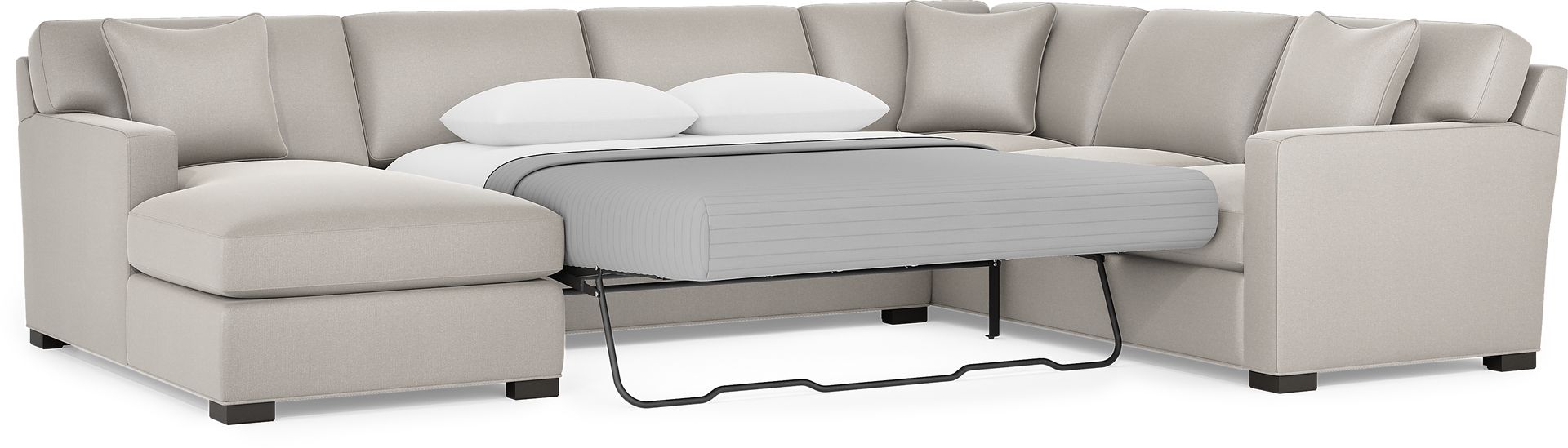 Harmonie Dove 3 Pc Gel Foam Sleeper Sectional - Image 5