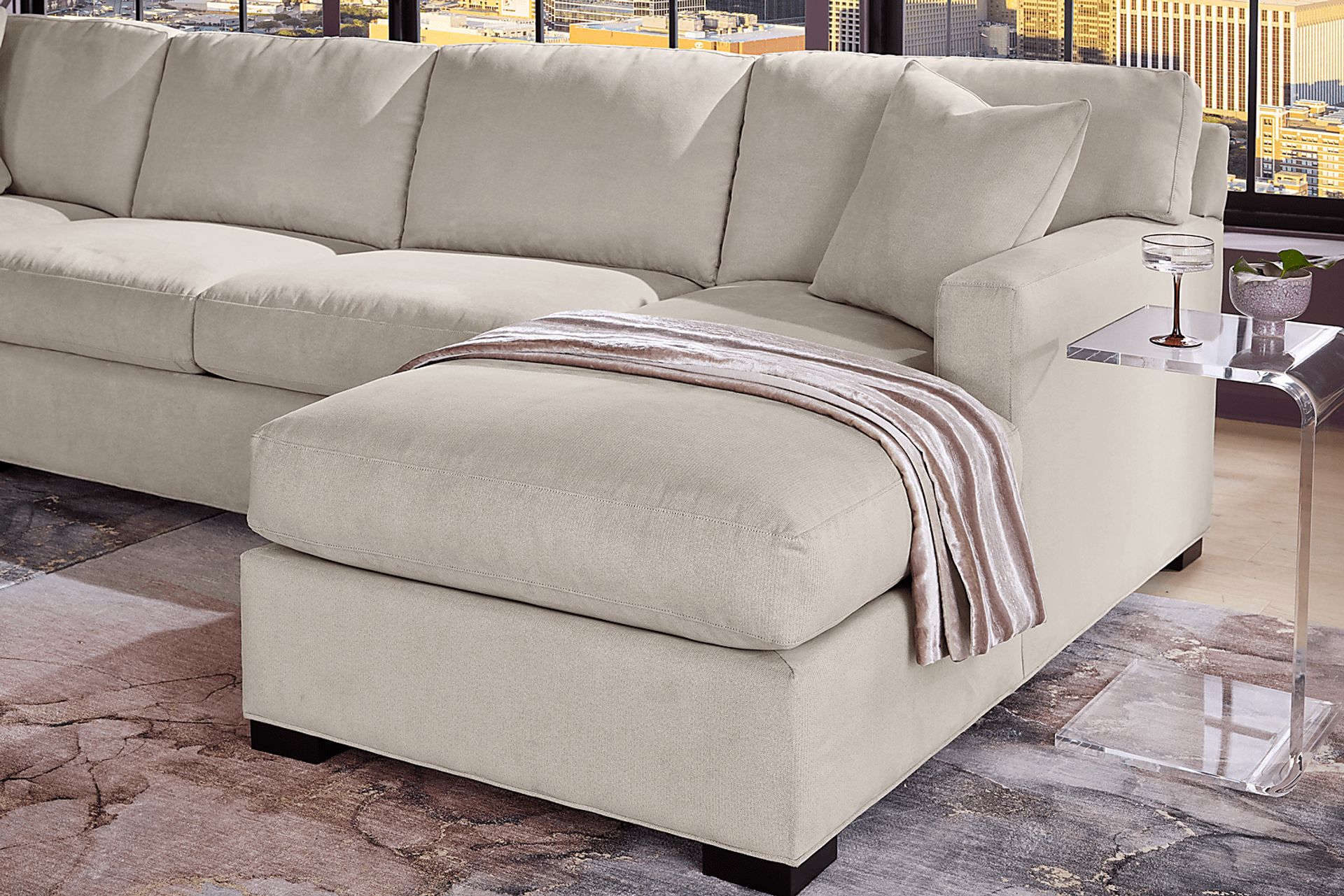 Harmonie Dove 3 Pc Gel Foam Sleeper Sectional - Image 13