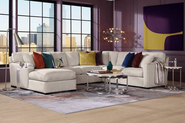 Harmonie Dove 3 Pc Sleeper Sectional - Thumbnail - Image 1