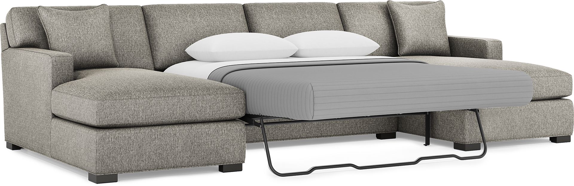 Harmonie Gray 3 Pc Gel Foam Sleeper Sectional - Image 3
