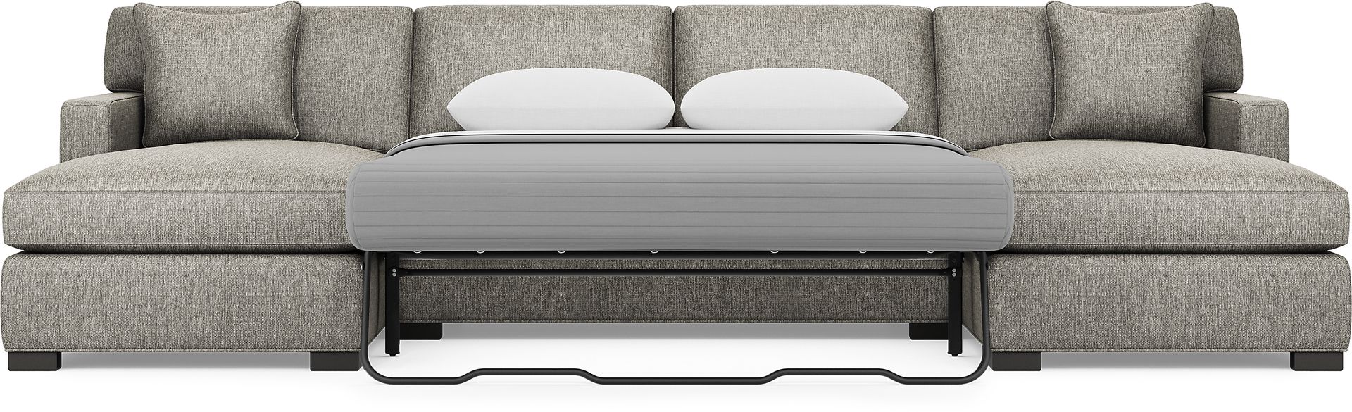 Harmonie Gray 3 Pc Gel Foam Sleeper Sectional - Image 5