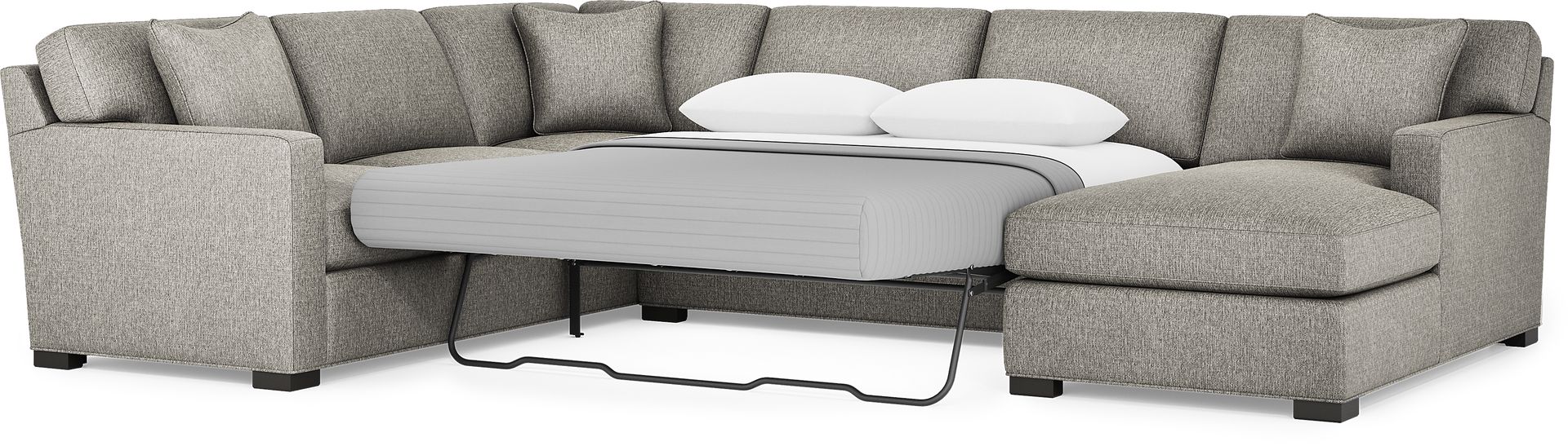 Harmonie Gray 3 Pc Gel Foam Sleeper Sectional - Image 3