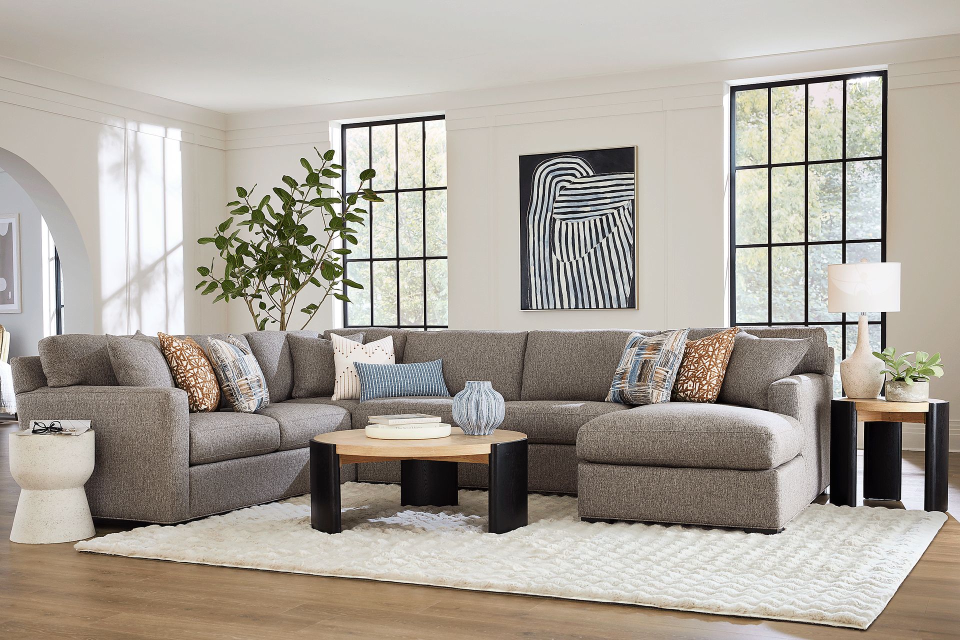 Harmonie Gray 3 Pc Gel Foam Sleeper Sectional - Image 1