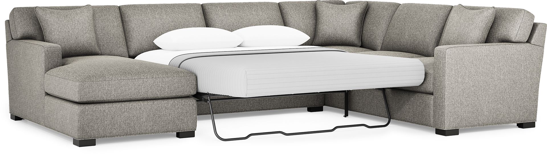 Harmonie Gray 3 Pc Sleeper Sectional - Image 4